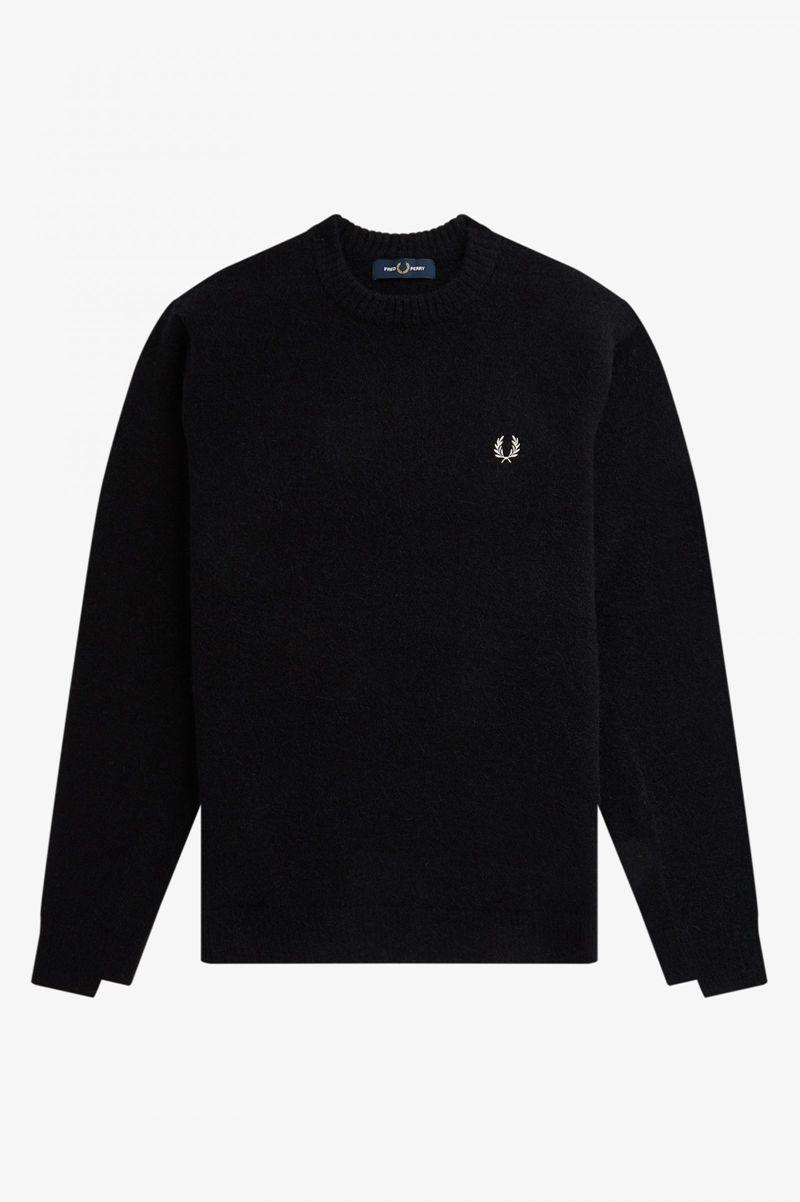 Black Fred Perry Alpaca Blend Jumper Men's Knitwear | PH 1277DFMN